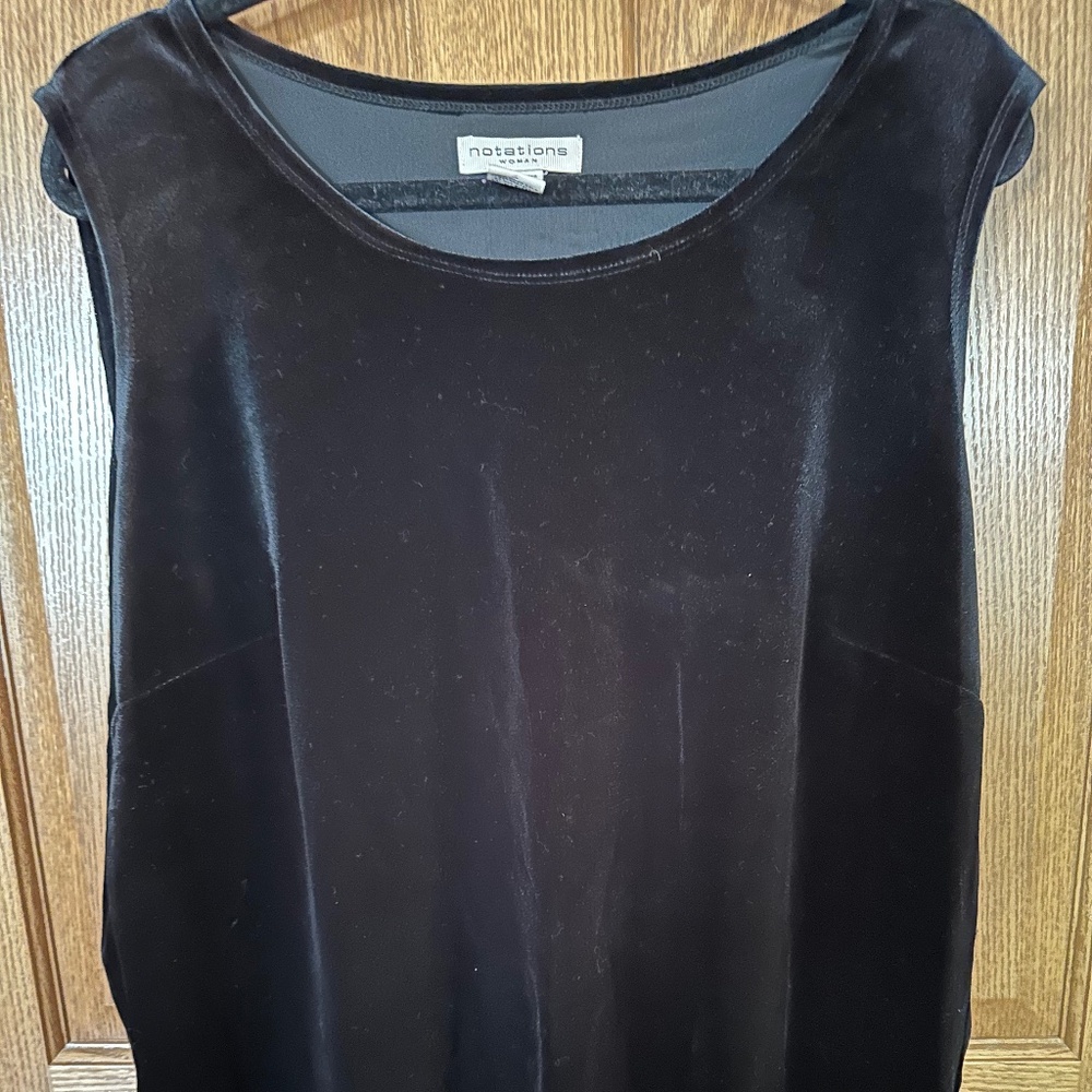 Notations Black Velvet Tank Top.  Size 1X.